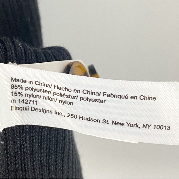 NWT Eloquii Asymmetrical Button Sweater Dress‎ Mock Neck Ribbed Black Onyx 14/16 - Picture 11 of 12